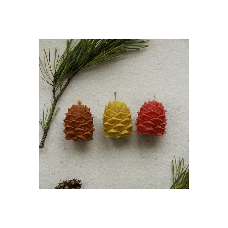 Свеча "Шишка кедровая", набор 3шт